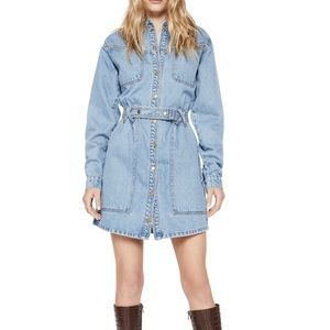 Bardot - Elena Long Sleeve Denim Dress - Size 6